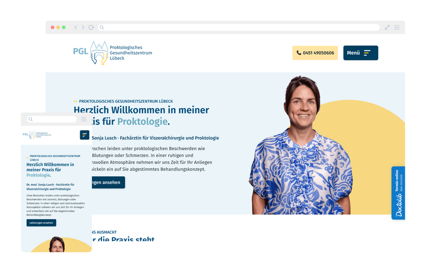 Webdesign und techn. Umsetzung - www.p-g-luebeck.de
