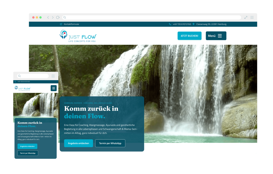 Webdesign und techn. Umsetzung - www.just-flow.de