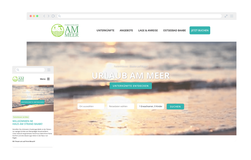 Webdesign und techn. Umsetzung - www.meeresrauschen-baabe.de