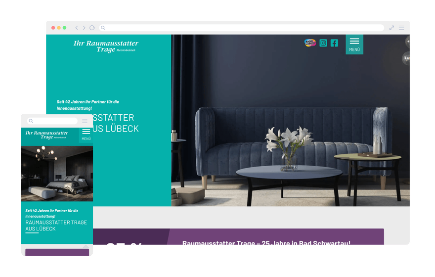 Webdesign und techn. Umsetzung - www.raumausstatter-trage.de