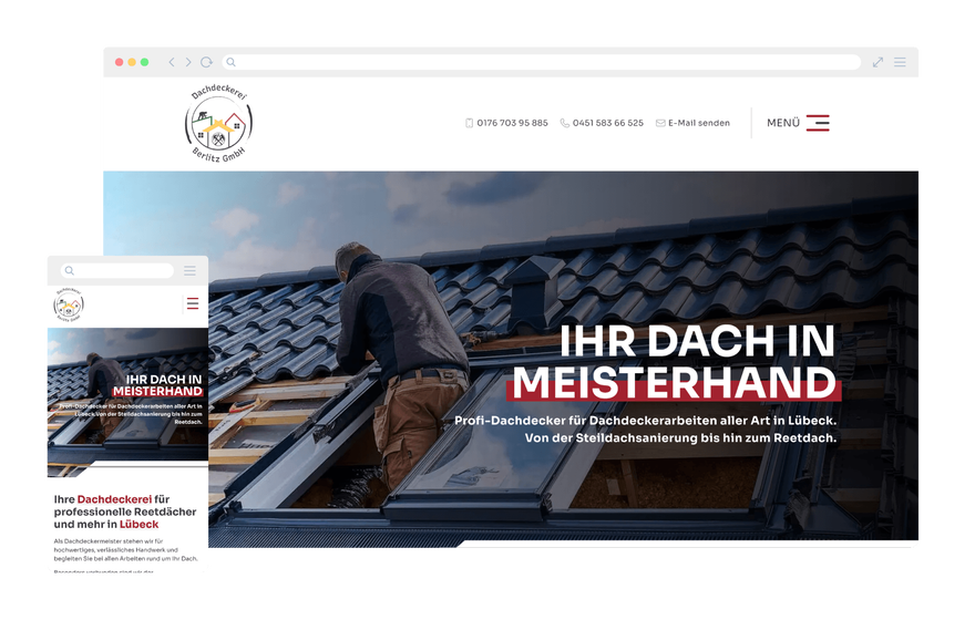 Webdesign und techn. Umsetzung - www.dachdeckerei-berlitz.de